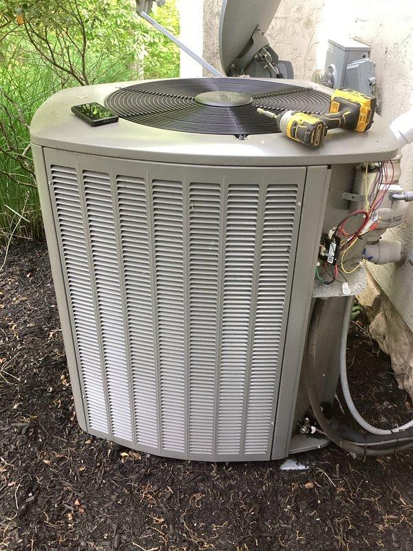 Completed MVP recurring cooling maintenance visit on 2-year-old residential HVAC system. Performed comprehensive inspection of Lennox furnace unit and outdoor condenser, checking refrigerant lines, electrical connections, condensate drainage system, and all operational components. All equipment found to be in good working condition with no issues identified during this preventative maintenance service.