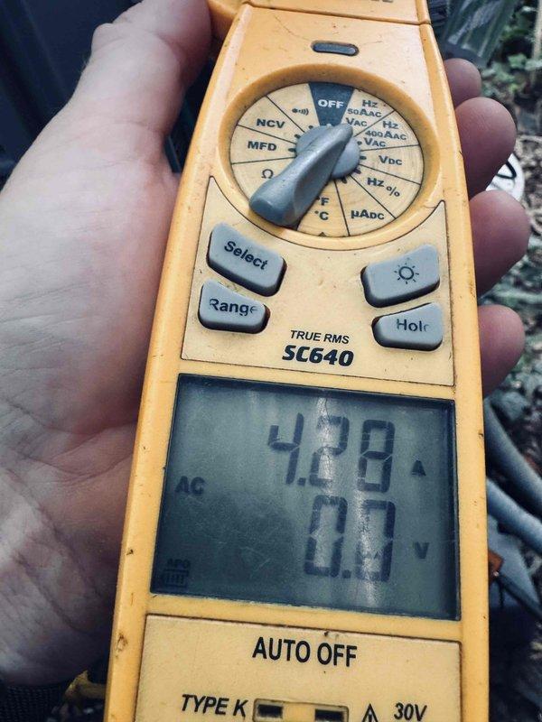 Completed scheduled recurring maintenance visit for heating system. Performed system diagnostics using digital multimeter, recording voltage readings of 4.28 VAC during operational testing. Inspected mechanical components including valve assemblies and verified proper function of all accessible parts.