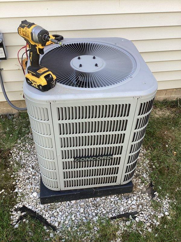 Completed annual air conditioning maintenance and tune-up on residential cooling system. Inspected evaporator coil and noted dust and debris accumulation on fins, inspected outdoor condenser unit and verified proper installation on pad, and performed standard preventative maintenance procedures. System operating normally with no issues identified.