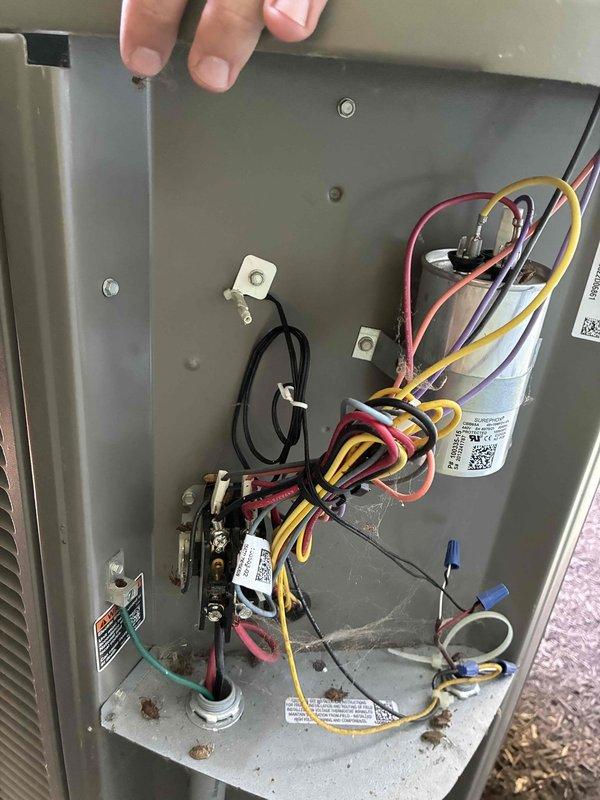 Completed annual air conditioning maintenance on 3-year-old Lennox condensing unit under MVP plan. Performed comprehensive system inspection including electrical connections, capacitor testing, and visual assessment of all components. Unit operating within normal parameters with no deficiencies noted.