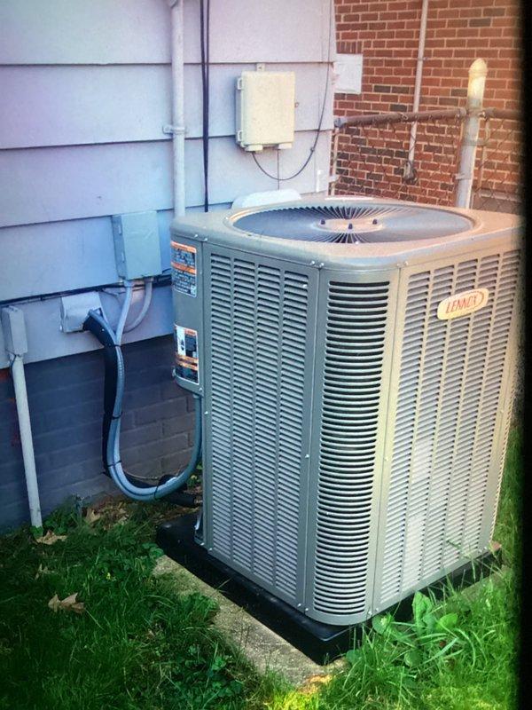 Completed annual preventative maintenance on 1-year-old Lennox residential air conditioning system. Performed comprehensive inspection of outdoor condenser unit, verified proper operation of compressor and condenser fan motor, checked refrigerant line insulation integrity, and confirmed secure electrical connections at junction box. Inspected air filters and verified adequate supply of replacement filters available on-site. Unit operating within normal parameters with no deficiencies noted.