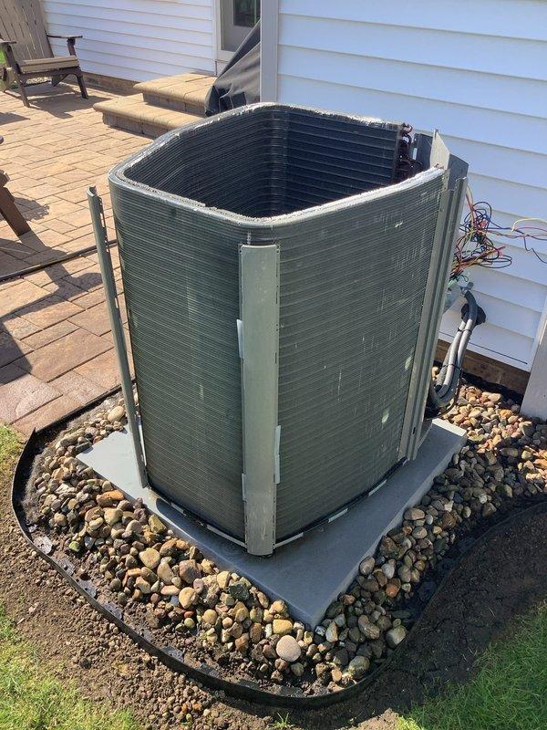 Completed MVP cooling maintenance visit on 7-year-old residential HVAC system. Inspected Lennox air handler unit in basement, verifying proper operation of all components, condensate drain lines, and refrigerant connections. Examined outdoor condenser unit, confirmed adequate clearance, checked condition of coil fins, and verified proper airflow. System operating within normal parameters with no issues identified during routine preventive maintenance inspection.