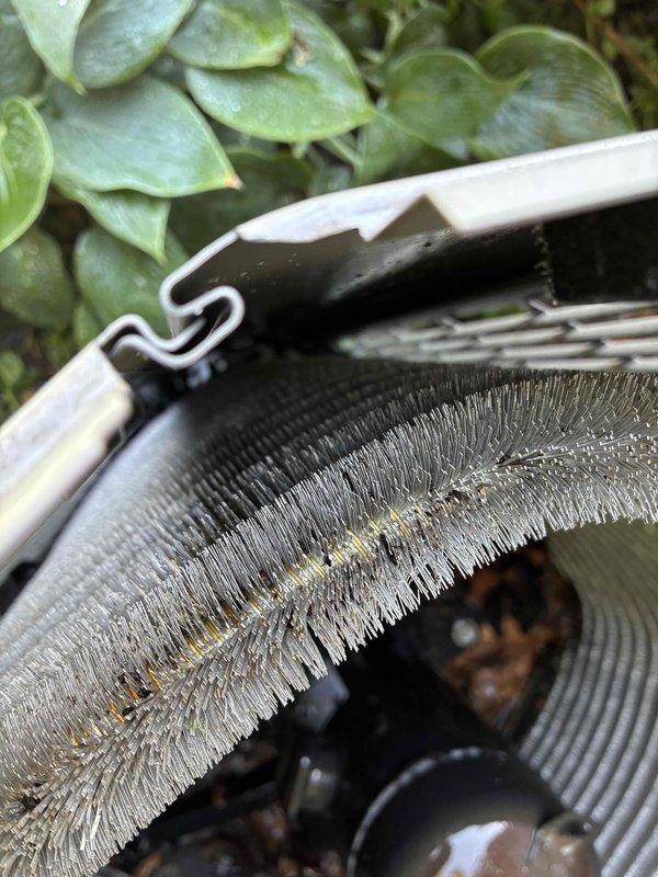 Completed scheduled MVP cooling maintenance visit on 8-year-old system. Upon inspection, discovered heavy frost and ice buildup on evaporator coil fins, indicating restricted airflow or potential refrigerant issue. Identified failed dual-element time-delay fuses (ECNR25) showing significant corrosion and oxidation from outdoor exposure. Replaced defective fuses and addressed underlying cause of ice formation to restore proper system operation.