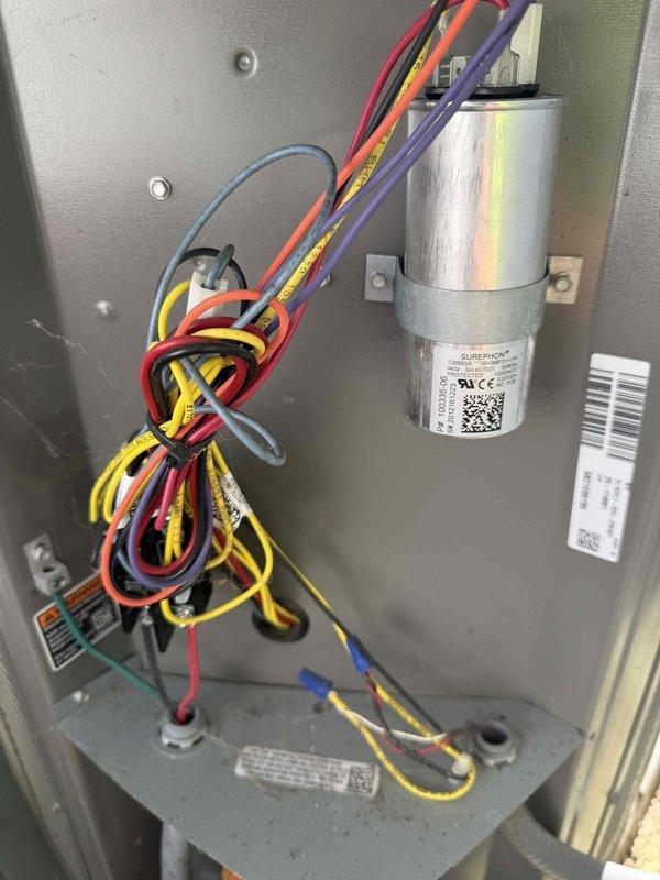 Completed MVP cooling maintenance visit on two residential HVAC units. Performed standard preventive maintenance inspections, verified proper operation of capacitors and electrical components, checked all wiring connections, and documented equipment condition with photos. Both Lennox systems operating within normal parameters.