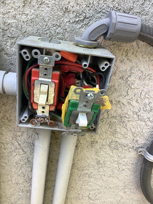 Responded to no power complaint at pool equipment circuit installed during recent panel upgrade. Upon arrival, inspected outdoor electrical junction boxes and subpanel serving pool equipment. Found multiple breakers in tripped position within exterior-mounted panel box. Tested circuit integrity and load conditions on affected circuits. Identified improper wire connections and potential overload condition causing nuisance tripping. Verified all wire terminations, tightened connections at breaker terminals, and confirmed proper wire sizing for pool equipment load. Reset breakers and conducted operational testing of pool equipment circuits. All circuits restored to proper working condition with no further tripping observed during testing period.