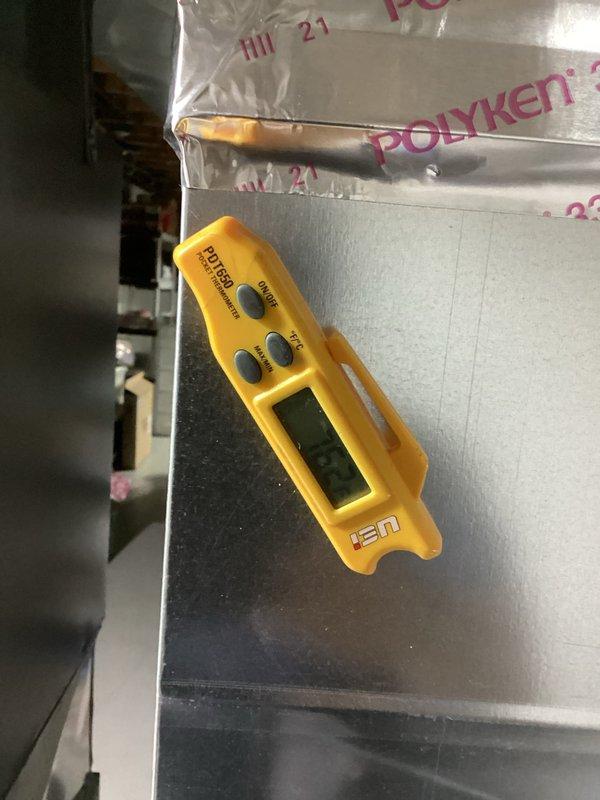 Responded to no cooling complaint on 9-year-old air conditioning system. Upon arrival, confirmed unit had been experiencing ice buildup on evaporator coil, which had been allowed to thaw prior to service visit. Inspection revealed standing water in drain pan, indicating drainage issue. Performed system diagnostics and temperature measurements using calibrated digital instruments. Verified proper system operation after thaw cycle completed. Addressed condensate drainage concerns and confirmed unit returned to normal cooling operation.