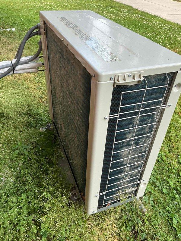 Completed MVP cooling maintenance visit on three mini-split units. Removed and cleaned heavily soiled air filters showing significant dust and debris accumulation across mesh surfaces. Inspected outdoor condenser units, verified proper operation, and ensured all components were functioning within normal parameters.