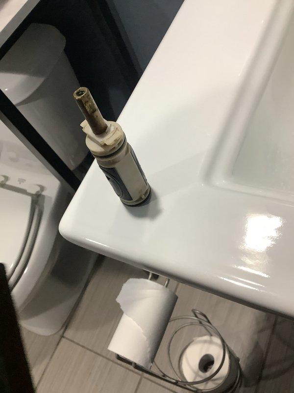 Responded to service call for shower temperature control issues. Diagnosed faulty Moen 1222 cartridge in shower valve as primary cause of problem. Successfully removed old cartridge and installed new Moen 1222 replacement cartridge, restoring proper hot and cold water mixing and temperature control at shower fixture. Tested operation to confirm proper function upon completion.