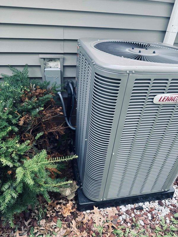 Responded to service call for newly installed Lennox air conditioning system not cooling entire home on first use since November 2025 installation. Upon arrival, performed visual inspection of outdoor condensing unit and indoor air handler. Verified unit placement, electrical connections, and refrigerant line installation appeared proper with no obvious physical damage or installation defects. System components showed normal operational status with no immediate fault indicators present.