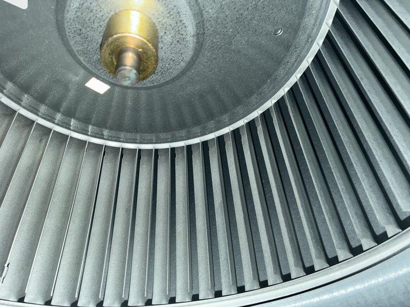 Completed preventive maintenance inspection on residential air conditioning system for MVP customer. Performed thorough examination of blower assembly, motor components, and electrical connections including capacitor and control relays. Documented system condition with detailed photographs showing blower wheel, internal wiring, and electrical components all operating within normal parameters.