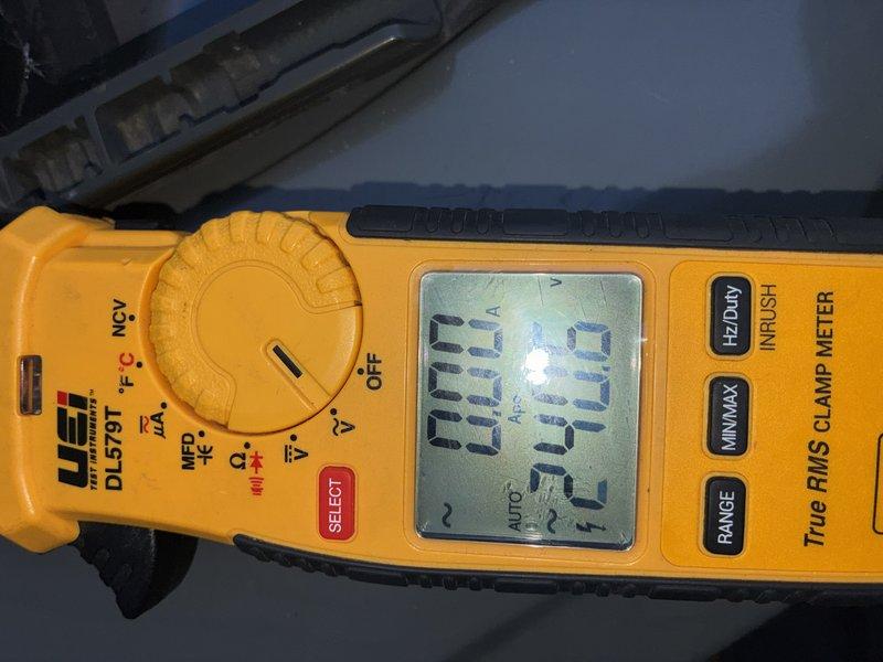 Completed preventive maintenance on an 11-year-old cooling system. Performed electrical diagnostics using digital clamp meter, verifying amp draw and system performance parameters. All measurements recorded within normal operating range, unit operating properly upon completion of maintenance service.