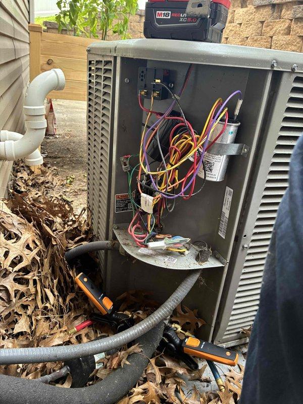 Completed preventive maintenance inspection on residential air conditioning system. Performed thorough examination of indoor blower assembly, confirming proper operation of squirrel cage fan with no debris accumulation or blade damage. Inspected outdoor condensing unit electrical components including capacitor, contactor, and all associated wiring connections for proper operation and safety compliance.