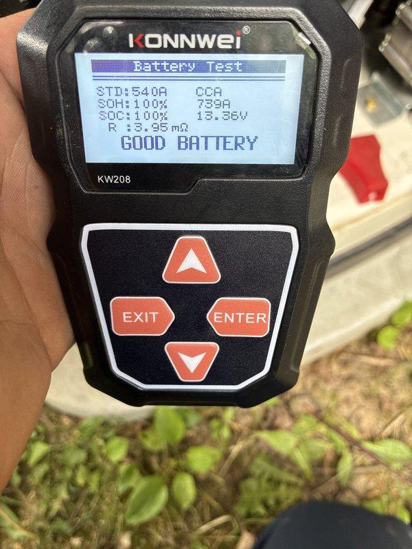 Performed routine preventive maintenance on residential Generac backup generator unit. Conducted comprehensive battery test using diagnostic equipment, confirming battery health at 100% state of charge with 739A cold cranking amps and proper voltage reading of 13.38V. Verified all generator systems operational with no faults detected. Unit tested and confirmed in good working condition.