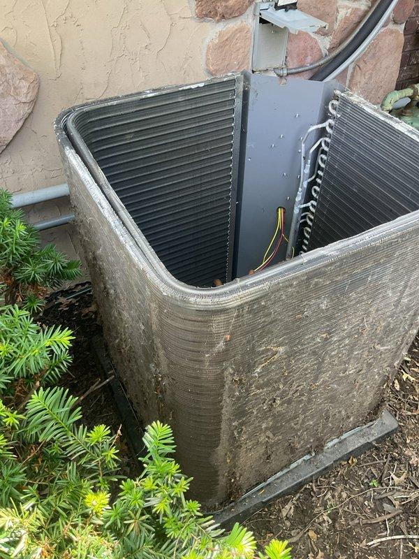 Completed scheduled bi-annual MVP cooling maintenance on 2-year-old air conditioning system. Performed comprehensive inspection of indoor air handler and outdoor condensing unit, checked refrigerant levels, examined electrical connections, verified proper airflow through evaporator coil and filter media, and inspected condenser coils for debris accumulation. All components operating within normal parameters with no deficiencies noted.