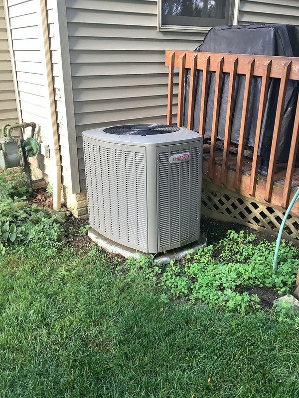 Completed routine air conditioning maintenance on a 6-year-old Lennox system per scheduled tune-up appointment. Performed comprehensive inspection of indoor furnace unit in basement and outdoor condenser unit, checking refrigerant lines, electrical connections, and all system components. All equipment found operating within normal parameters with no repairs needed at this time.