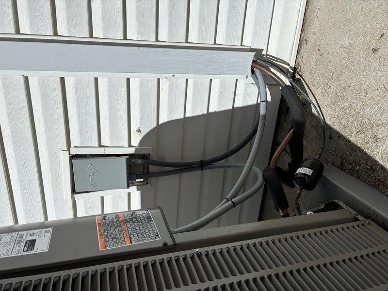 Responded to no cooling call on 11-month-old residential air conditioning system. Upon arrival, confirmed outdoor condensing unit was not energizing. Performed diagnostic testing and determined issue was unrelated to previous service visit. Inspected electrical connections at disconnect box, verified proper voltage supply, and checked control wiring between thermostat and equipment. Restored system to normal operation with unit cycling properly and delivering cool air to occupied space.