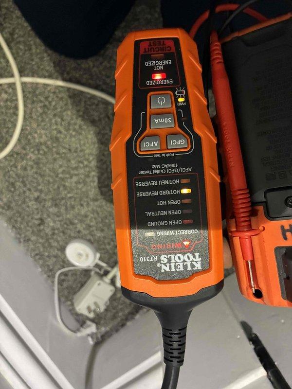 Responded to service call for repeatedly blowing fuse on 120V circuit. Removed and tested existing receptacle, identified wiring fault causing overcurrent condition. Verified circuit integrity using Klein RT310 electrical tester to check for proper grounding, neutral connections, and potential reverse polarity issues. Replaced defective receptacle, secured all connections per NEC standards, and confirmed proper operation with no further fuse failures.