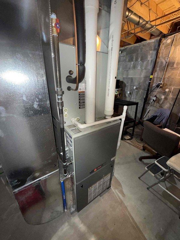 Completed routine MVP cooling maintenance visit on residential HVAC system aged 10+ years. Performed comprehensive inspection of furnace and air handler components, including control board, capacitor, blower assembly, and electrical connections. All internal components, wiring harnesses, and safety controls were inspected and found to be functioning within normal parameters for continued system operation.