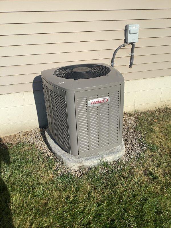 Completed MVP cooling maintenance visit on residential Lennox air conditioning system. Performed standard preventive maintenance inspection of outdoor condenser unit and indoor furnace components. Unit operational and functioning within normal parameters at time of service.