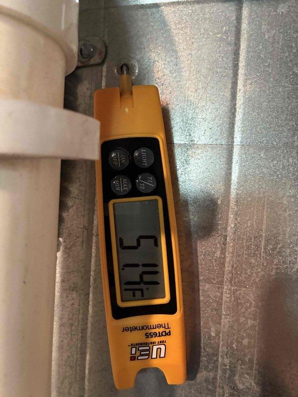 Responded to service call for loud rattling noise on startup of 4-year-old air conditioning system during MVP recurring maintenance visit. Performed comprehensive inspection of outdoor condenser unit, which appeared in good overall condition with clean coils and proper installation on concrete pad. Measured supply air temperature at 71.5°F using calibrated digital thermometer to verify system operation and cooling performance. Unit was found to be functioning properly at time of inspection with no immediate rattling detected, though intermittent noise complaints may require monitoring during future startup cycles or extended run time to diagnose potential loose mounting hardware, fan blade issues, or compressor mounting concerns.