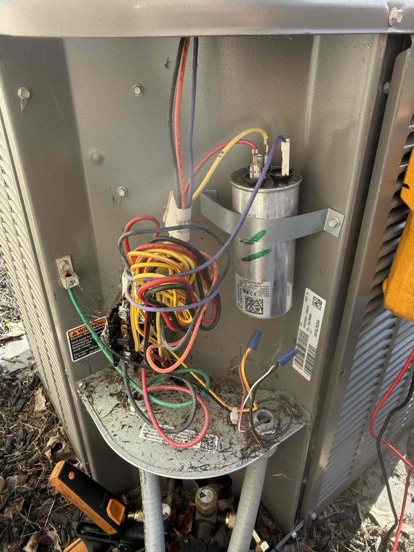 Completed scheduled MVP cooling maintenance visit on 5-year-old system. Performed comprehensive inspection of electrical components including capacitor, control board, and wiring connections. All electrical connections found secure with no signs of overheating or deterioration. Verified proper operation of indoor discharge air temperature sensor and control board functionality. Cleaned accumulated debris from electrical compartment and surrounding areas to ensure optimal airflow and prevent potential component failure.