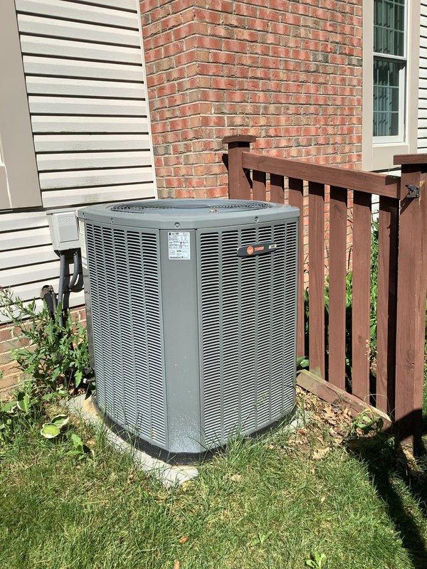 Completed annual maintenance on a 10-year-old Trane air conditioning system. Performed comprehensive tune-up including inspection of outdoor condenser unit and indoor air handler, verified refrigerant levels, cleaned coils, checked electrical connections, and tested system operation to ensure optimal cooling performance for the upcoming season.