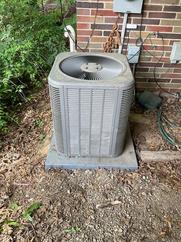 Responded to service call for air conditioning unit not cooling properly. Upon inspection, found heavily clogged condensate drain pan with significant mineral buildup, sediment accumulation, and corrosion on copper drain lines. Cleaned drain pan, flushed drain lines, and verified proper condensate drainage to restore system functionality and cooling performance.