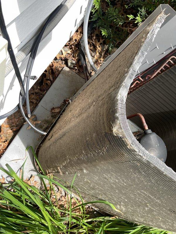 Completed routine preventive maintenance cooling visit on 4-year-old residential air conditioning system located in utility room. Performed comprehensive inspection of outdoor condenser unit, cleared accumulated leaves and debris from around equipment and concrete pad, verified proper operation of all components, checked refrigerant line insulation integrity, and confirmed system is operating within manufacturer specifications. Unit found in good working condition with protective cover in place and no immediate service concerns identified.