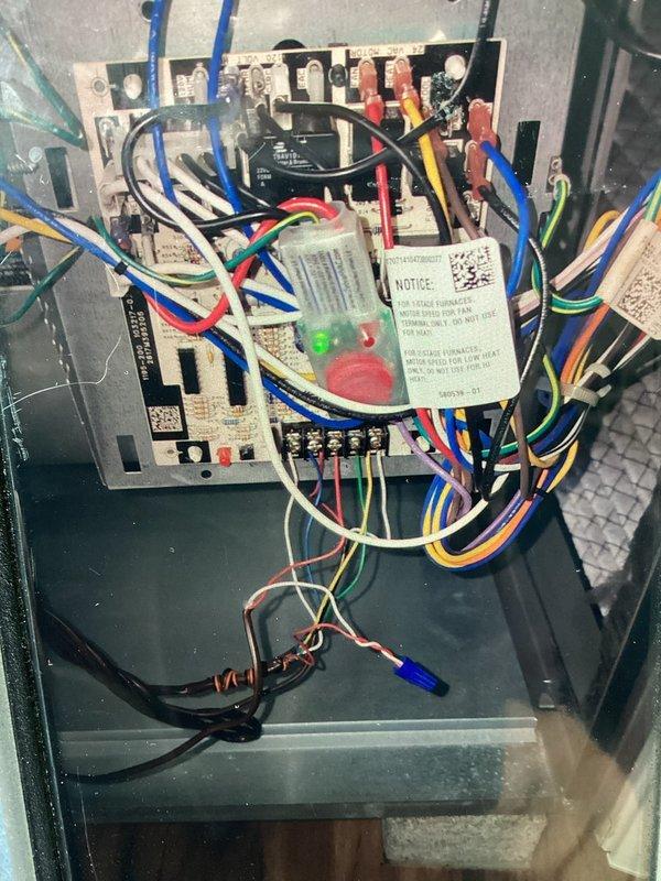 Responded to no cooling complaint on 8-year-old air conditioning system where customer reported hearing a loud bang before unit stopped cooling. Upon inspection, discovered blown fuses in the low voltage control circuit. Replaced failed fuses, verified proper voltage at control board terminals, and tested system operation through complete cooling cycle. Unit restored to normal cooling operation with all safety controls functioning properly.