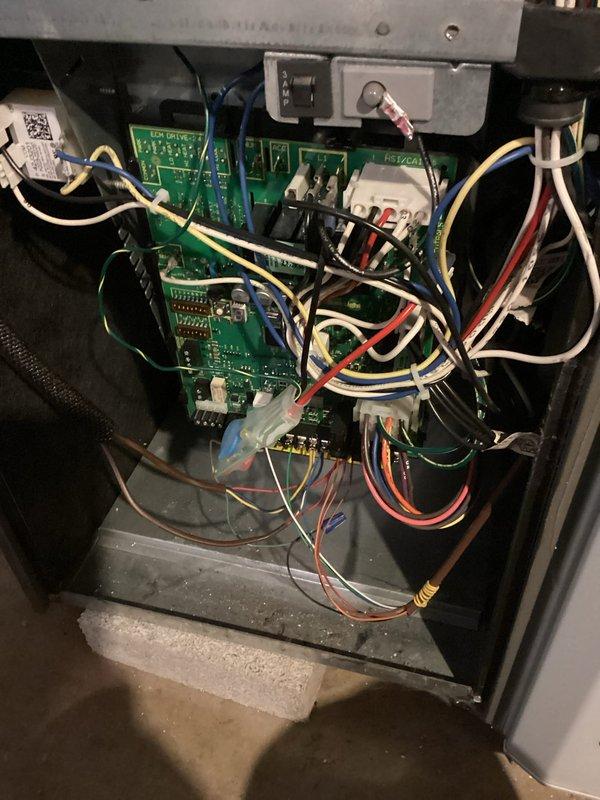 Completed biannual preventative maintenance visit on 6-year-old cooling and heating system. Performed comprehensive inspection of furnace and air conditioning unit, including examination of refrigerant lines, ductwork connections, and electrical control boards. All components found to be operating within normal parameters with proper refrigerant levels and secure electrical connections throughout the system.