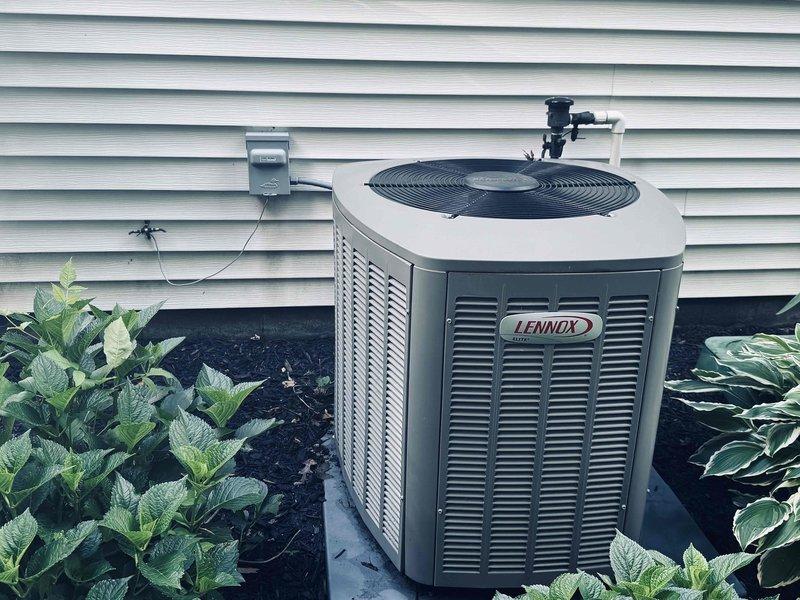 Completed scheduled cooling maintenance visit on 5-year-old Lennox condenser unit. Performed comprehensive system inspection including electrical connections, contactor operation, and outdoor unit components. All electrical terminals showed proper connections with secure wire terminations at dual-pole contactor. Unit operating within normal parameters with adequate airflow through condenser coil and proper fan operation. System confirmed functional and ready for continued cooling season operation.