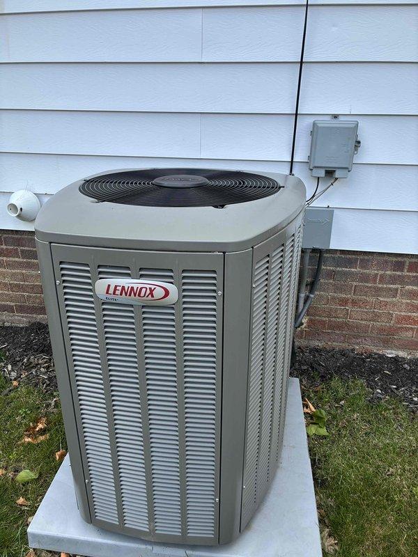 Completed routine MVP cooling maintenance on a 2-year-old Lennox residential HVAC system. Performed comprehensive inspection of outdoor condenser unit and indoor furnace components, verified proper operation of all equipment, and documented system condition through photographic records. All components found to be in good working order with no deficiencies noted.