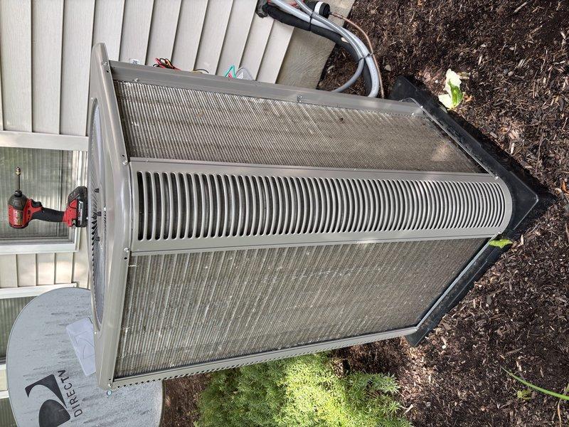 Completed routine maintenance visit on a 4-year-old residential air conditioning system as part of the MVP recurring service program. Performed comprehensive inspection of both indoor furnace/air handler unit and outdoor heat pump condenser, verified proper operation of all components, checked refrigerant levels at service ports, and documented equipment condition with photographic records showing system in good working order with normal weathering for age.