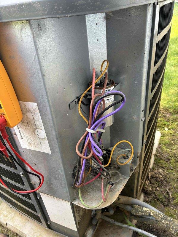 Completed preventive maintenance inspection on residential Goodman HVAC system for MVP customer. Performed visual inspection of indoor furnace unit and outdoor condensing unit, documented system condition with photos, and conducted electrical diagnostics on outdoor unit connections. All components found operating within normal parameters with no immediate service needs identified.