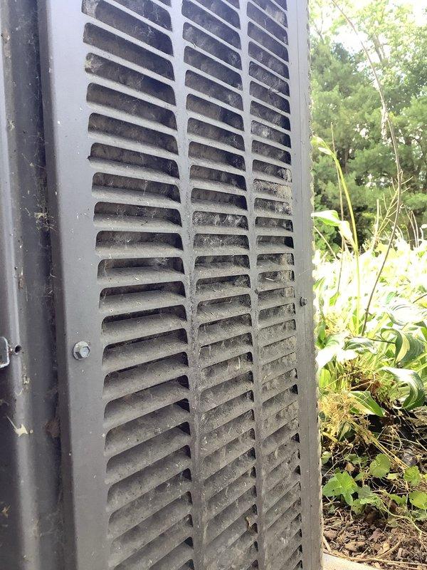 Responded to no cooling complaint on Lennox residential air conditioning system. Upon arrival, performed diagnostic evaluation of outdoor condensing unit and found system operational but requiring standard maintenance due to debris accumulation on louvers and components. Inspected electrical disconnect, verified proper operation, and confirmed unit functionality after service.
