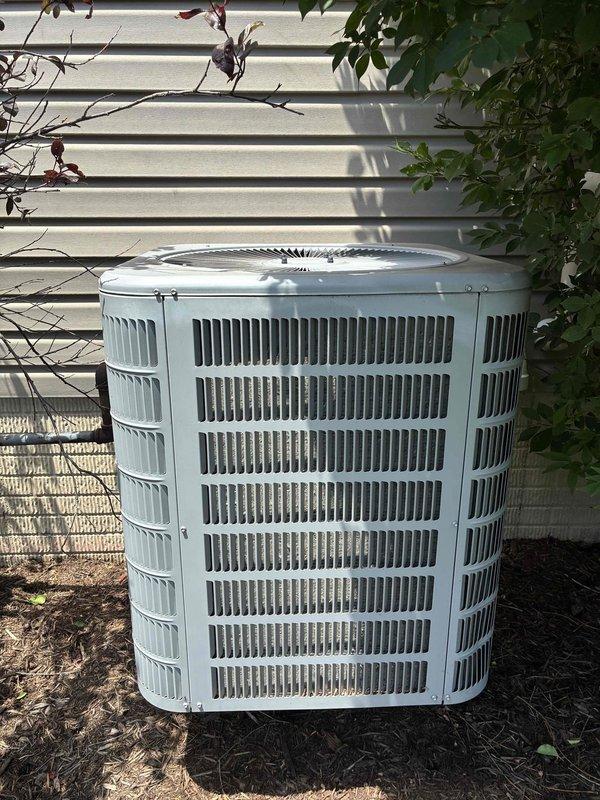 Completed MVP recurring cooling maintenance visit on residential air conditioning system. Performed comprehensive inspection of outdoor condensing unit, verified proper operation of dual-run capacitor and electrical connections, and confirmed all system components functioning within normal parameters. Unit exterior and internal components showed normal wear with no service concerns identified.