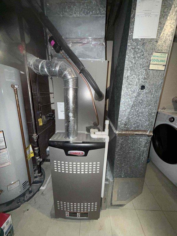 Completed MVP cooling maintenance visit on residential Lennox HVAC system. Performed comprehensive inspection of furnace and air handler unit, examining electrical control panel components including contactors, relays, and capacitors. Verified proper wiring connections and assessed overall system operation to ensure optimal cooling performance for the upcoming season.