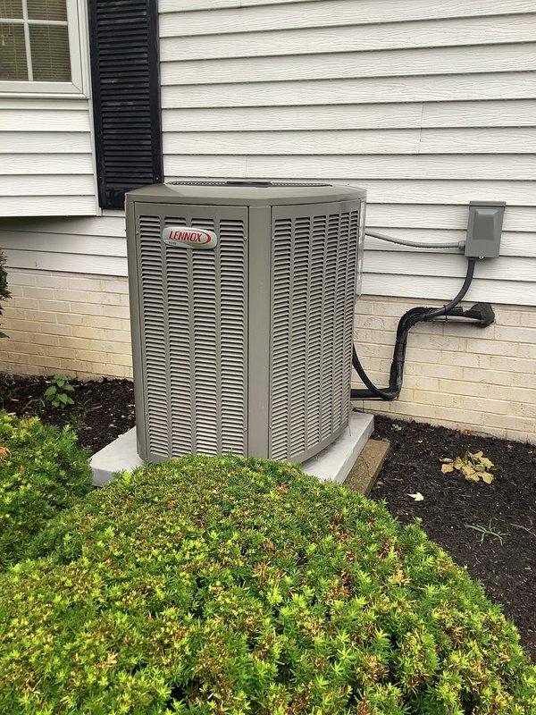 Completed MVP cooling maintenance visit on 3-year-old residential HVAC system. Performed comprehensive inspection of indoor furnace unit located in basement and outdoor Lennox condenser unit, verified proper operation of all components, checked refrigerant levels, inspected electrical connections and disconnect box, and confirmed system functionality. All equipment operating within normal parameters with no issues identified during this recurring maintenance service.