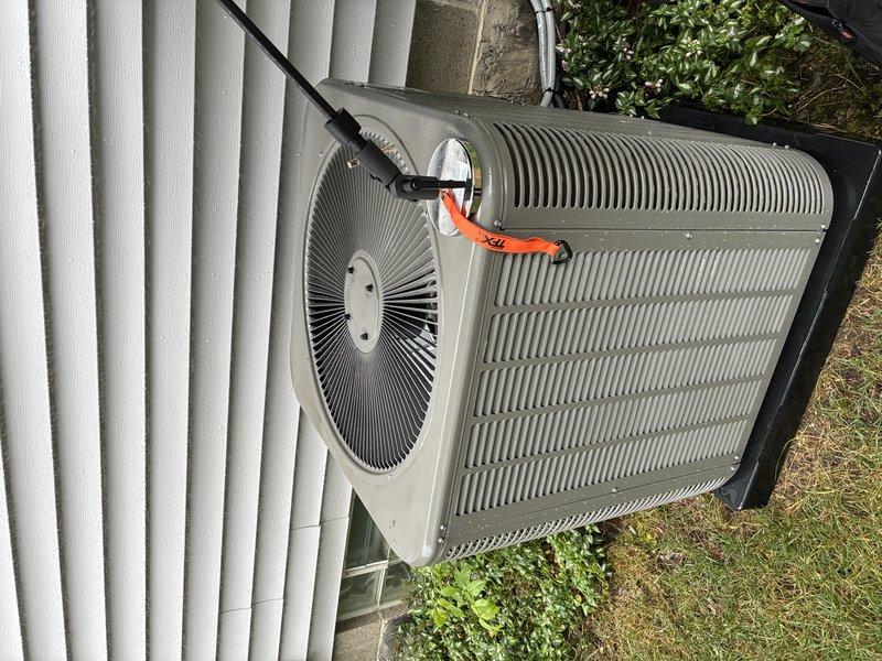 Performed comprehensive AC tune-up on outdoor condensing unit as approved courtesy service. Completed full system inspection including electrical connections, contactor operation, and blower motor functionality. Verified proper wiring configuration and secure connections throughout unit, confirmed condenser fan operation, and ensured all components operating within manufacturer specifications. Customer advised regarding service agreement renewal requirements for future maintenance visits.