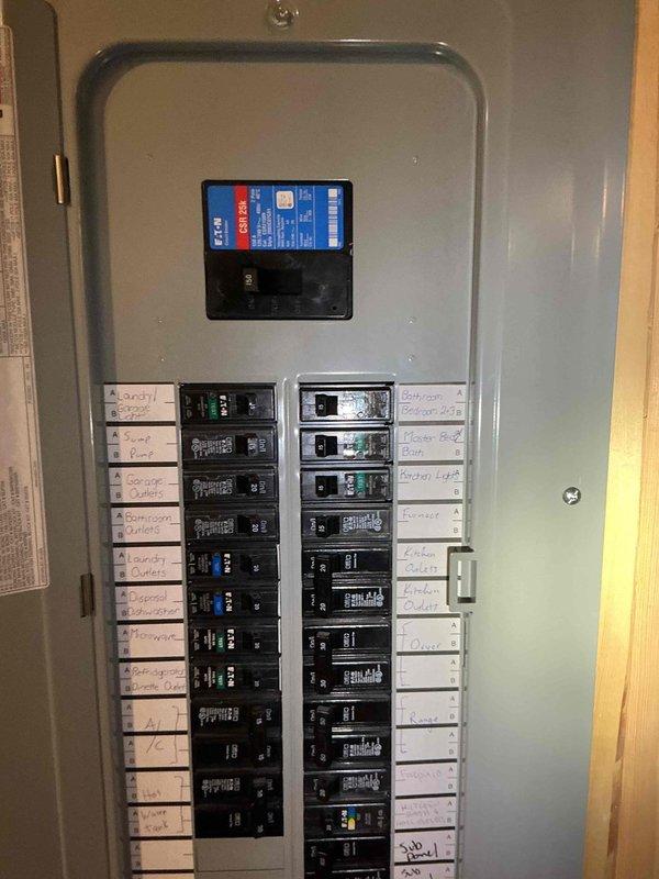 Conducted site assessment for lighting installation project in two bedrooms. Inspected existing electrical panel to verify available circuit capacity and breaker configuration for new lighting circuits. Evaluated wall locations and existing switch placement to determine optimal wiring routes for two new light fixtures. Photographed electrical panel showing current circuit layout and documented proposed installation locations. Provided detailed quote for running new wiring from panel to both bedrooms and installing two light fixtures with associated switching.