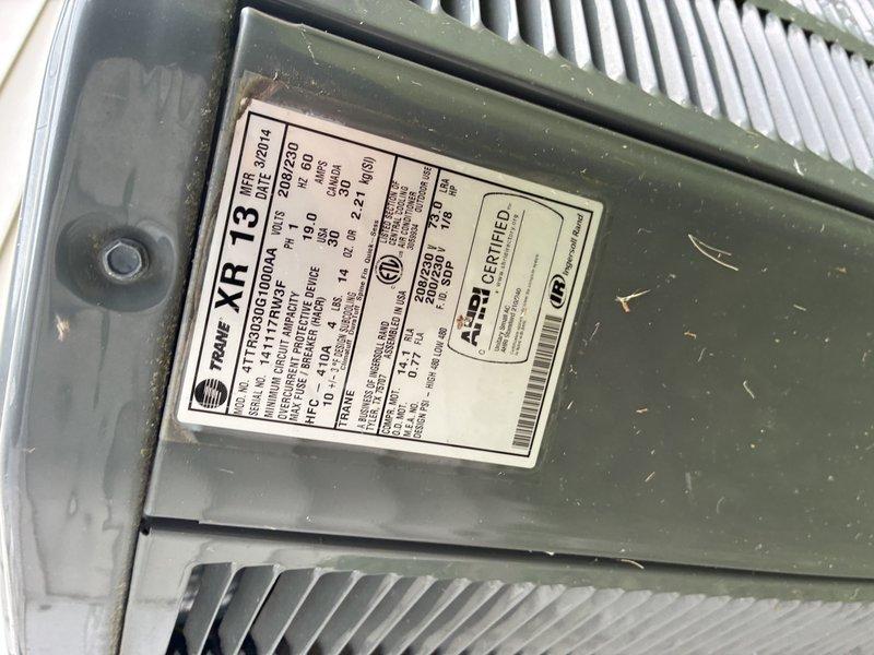 Completed scheduled MVP cooling maintenance visit on 12-year-old Trane XR13 air conditioning system. Performed comprehensive system inspection, documented unit condition with photos showing exterior housing and installation configuration, and verified proper refrigerant line routing and electrical disconnect accessibility. Unit rescheduled per customer request to accommodate their preferred service timeline.