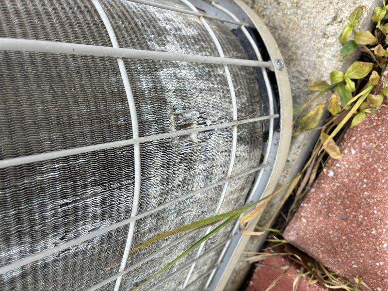 Completed MVP cooling maintenance visit on 4-year-old HVAC system. Connected refrigerant manifold gauges to measure system pressures and verify proper refrigerant charge levels. Inspected outdoor condenser unit, noting accumulated debris on protective grille and vegetation growth near base that will require monitoring to ensure adequate airflow. All pressure readings were within manufacturer specifications, and system is operating efficiently for continued cooling performance.