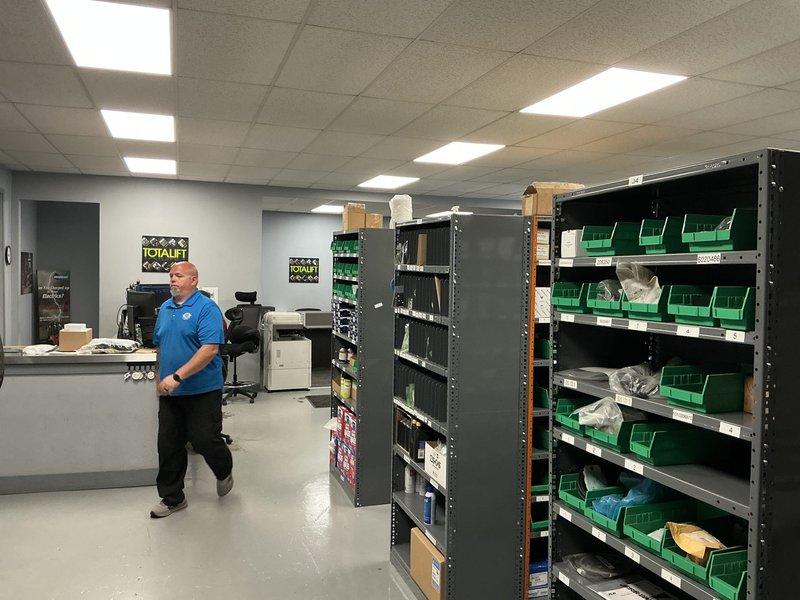 Conducted on-site evaluation for mini split air conditioning system installation in commercial parts storage facility. Assessed warehouse environment with high-density industrial shelving, inventory storage areas, and existing HVAC infrastructure to determine optimal equipment placement and capacity requirements for climate control needs.