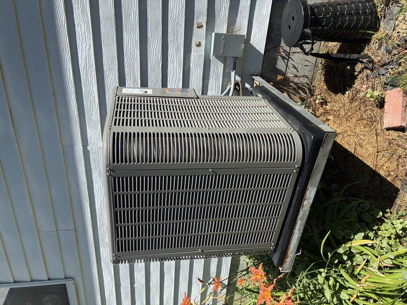 Completed MVP air conditioning maintenance service on outdoor condensing unit. Performed comprehensive system inspection, cleaned condenser coils, checked electrical connections and contactor assembly, verified proper refrigerant levels, and tested system operation. Unit is operating within normal parameters with all components functioning properly.