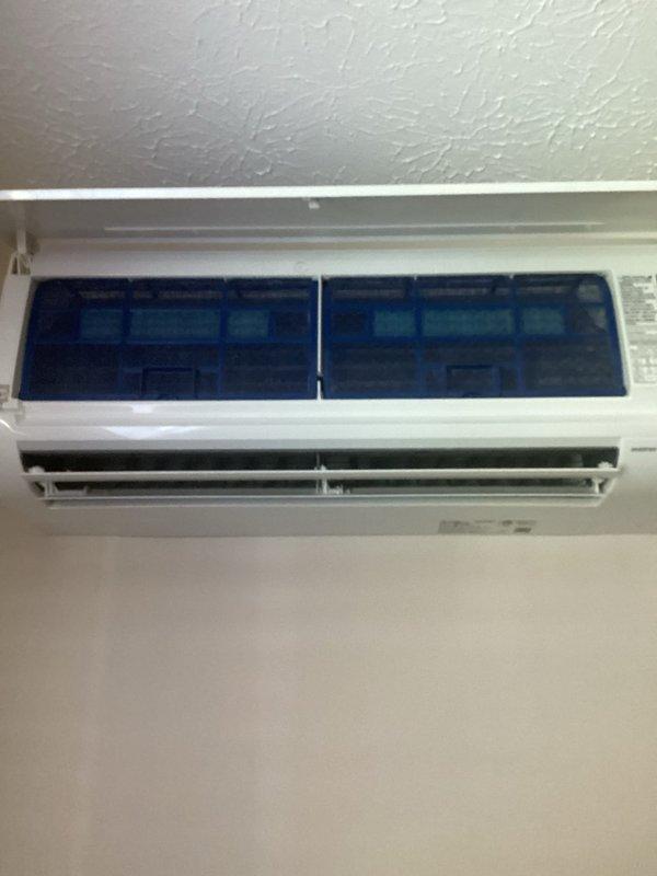 Completed MVP cooling maintenance visit on 4-year-old ductless mini-split system. Accessed and inspected air filters, which were found in the filter compartments of the wall-mounted indoor unit. Performed standard preventive maintenance procedures on the mini-split system as part of recurring service agreement.