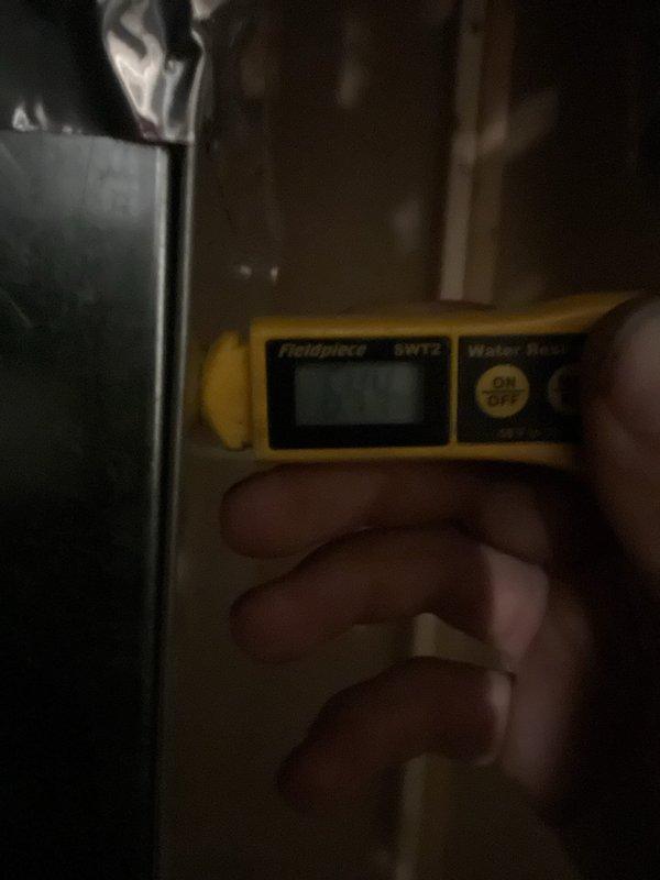 Completed MVP recurring cooling maintenance visit. Performed system diagnostics using Fieldpiece SWT2 measuring instrument and conducted thorough inspection of evaporator coil assembly, which showed clean honeycomb fin pattern with no visible debris or contamination. All components operating within normal parameters.