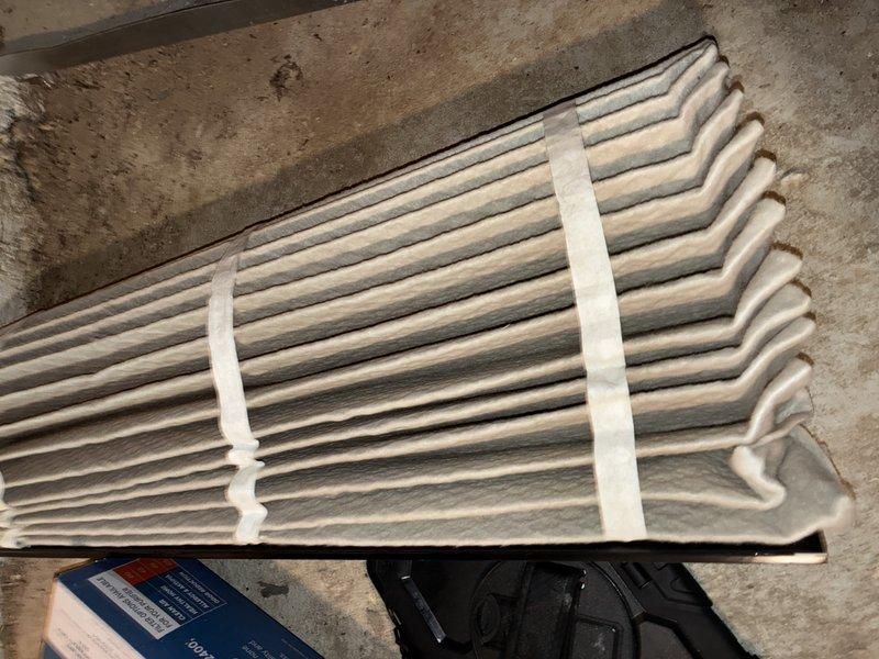Performed routine AC cooling maintenance visit. Inspected and replaced dirty air filter showing significant dust accumulation. Examined blower assembly and fan components, confirming proper operation and airflow through the system.