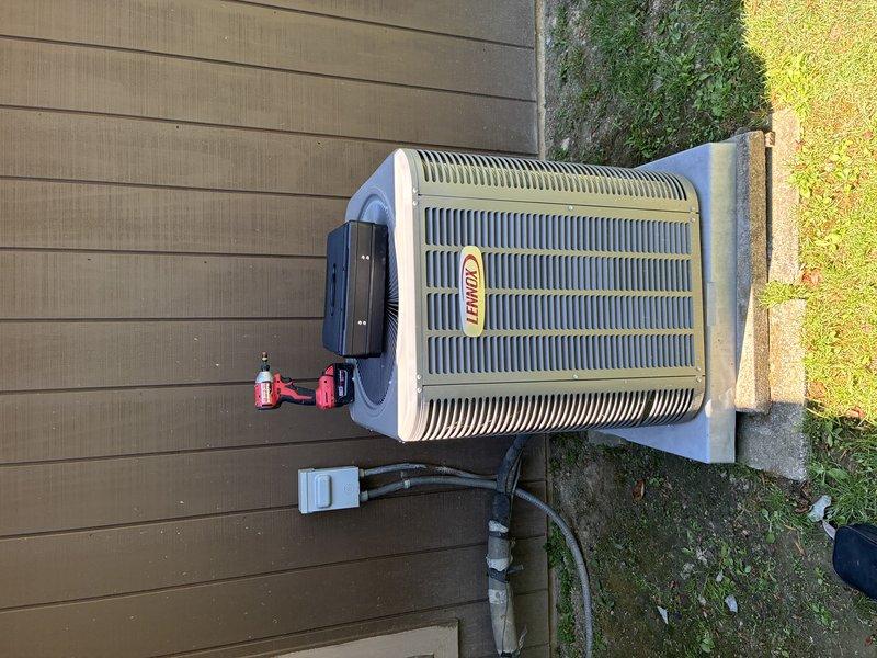 Completed comprehensive MVP cooling maintenance on 5-year-old Lennox air conditioning system. Performed full system diagnostics with manifold gauge set to verify refrigerant pressures and operating temperatures. Inspected outdoor condenser unit including cabinet condition, coil cleanliness, and electrical connections at disconnect box. Accessed indoor air handler and inspected blower wheel assembly, confirming clean blades and proper motor operation with no debris accumulation. All components found operating within manufacturer specifications with no issues identified during this routine preventive maintenance visit.