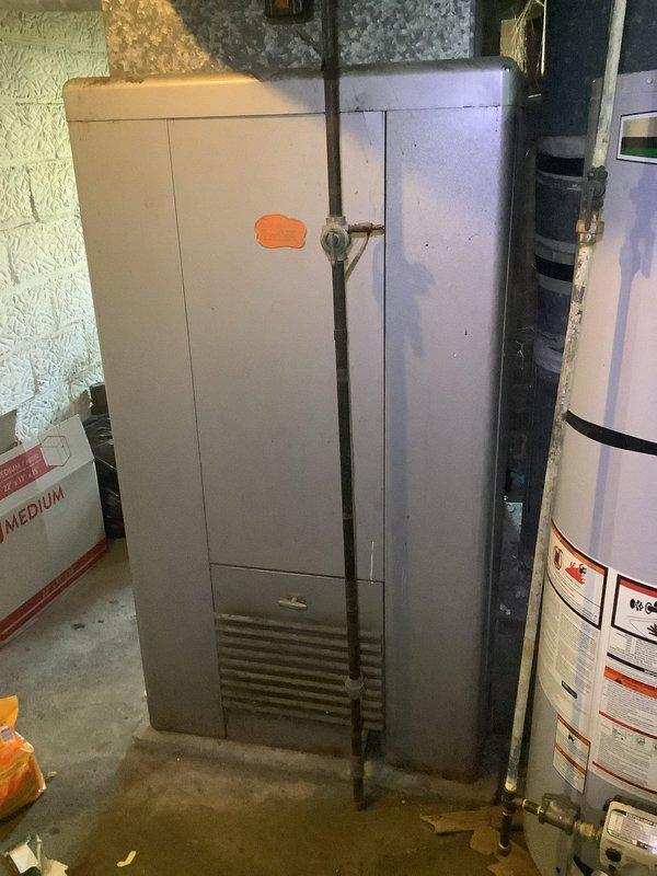 Performed annual furnace inspection and safety check as required by city ordinance. Inspected Cleveland Toridheat furnace cabinet unit located in basement mechanical room. Verified proper operation of all safety controls, checked burner assembly, and confirmed adequate ventilation and clearances around equipment. Inspected flue pipe connections and ductwork for proper installation and secure mounting. Unit found to be operating within normal parameters with no immediate safety concerns identified.