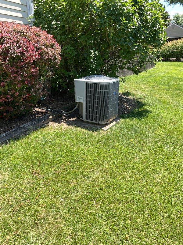 # Cooling Maintenance Completed

Performed comprehensive cooling system maintenance on residential outdoor condensing unit. Conducted thorough inspection of electrical connections within junction box, verifying wire terminations and terminal block integrity. Assessed condenser unit operation, including visual inspection of exterior cabinet, grille fins, and mounting pad stability. Confirmed proper electrical conduit routing and system grounding. Unit operating within normal parameters upon completion of preventive maintenance procedures.